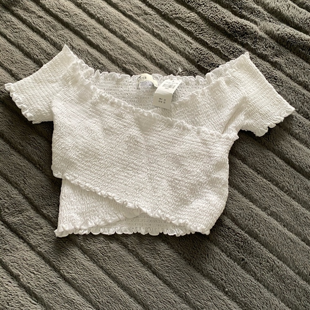 Cross Body Off The Shoulder Crop Top